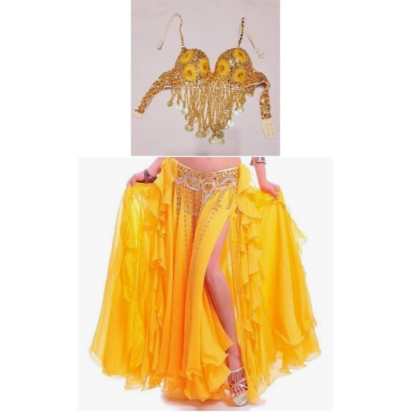 Yellow belly dancing outfit - Picture 2 of 16